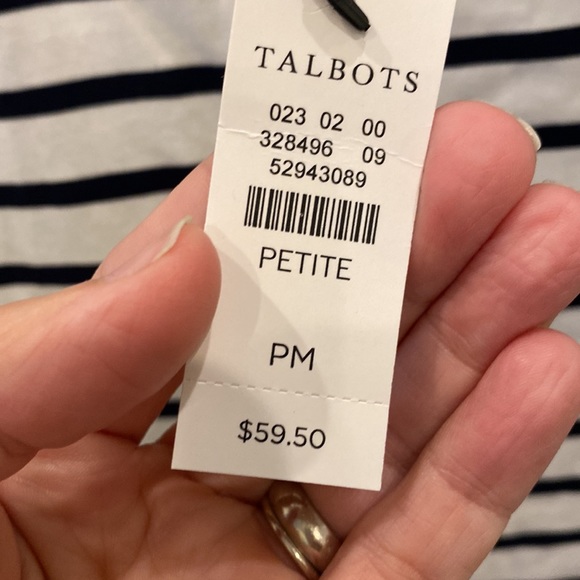 Talbots Petite striped tee size Medium Petite NWT - Picture 4 of 6